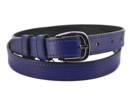 Kožený opasek Arteddy - tmavě modrá / 105