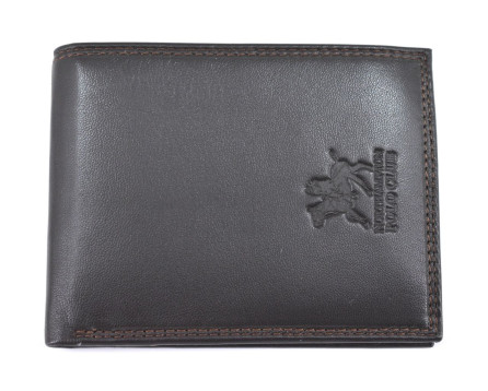 Pánská kožená peněženka Polo Club - tmavě hnědá