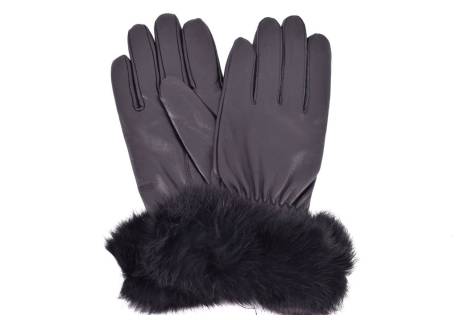 Dámské kožené rukavice Coveri Collection ozdobené kožešinou