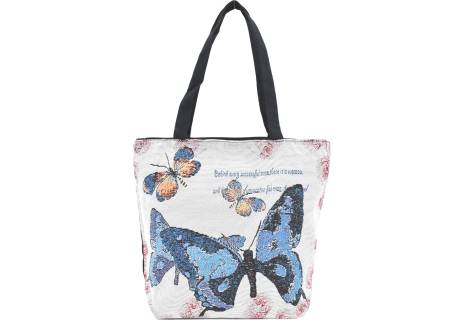Kabelka/  taška s potiskem - motýlek