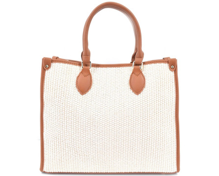 Dámská kabelka hnědá/krémová