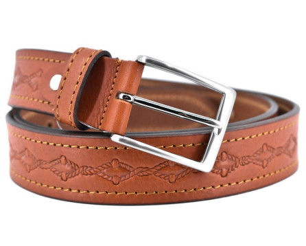 Kožený opasek - hnědá