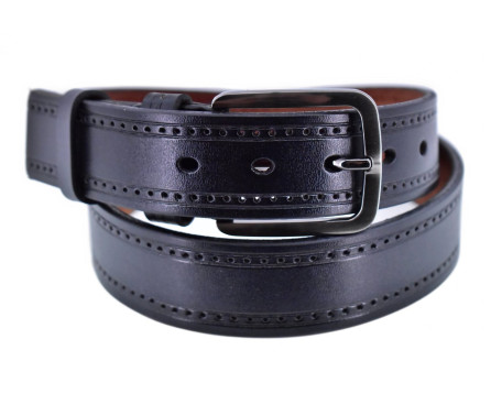 Pánský kožený opasek - černá/115