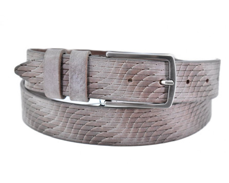 Kožený opasek - béžová/110