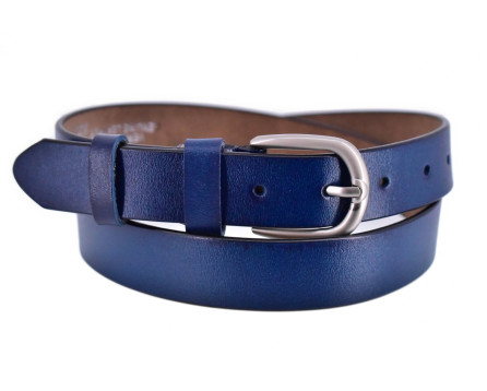 Dámský kožený opasek - tmavě modrá/90