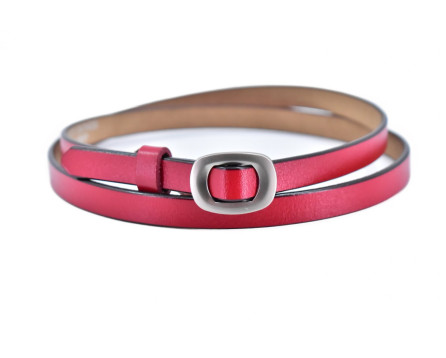 Dámský kožený opasek - červená/90
