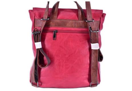 Dámský batoh a kabelka v jednom - červená