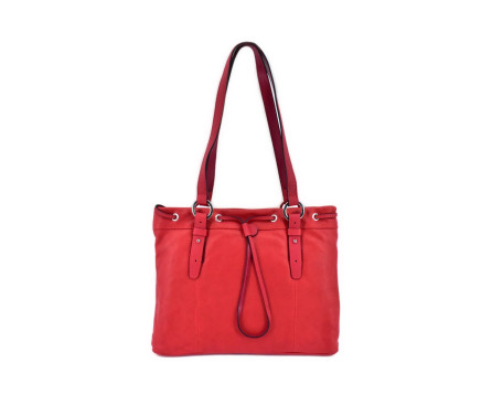 Dámská kožená kabelka - červená