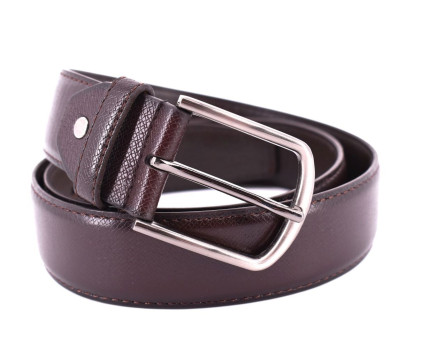 Pánský opasek z ekokůže - tmavě hnědá/115