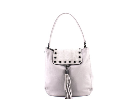 Dámská kožená kabelka s klopnou Arteddy - šedá