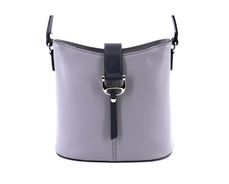 Dámská kožená kabelka crossbody Arteddy - světle šedá/černá