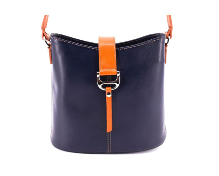 Dámská kožená kabelka crossbody Arteddy - tmavě modrá/camel