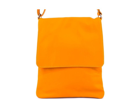 Dámská kožená crossbody kabelka s klopnou Arteddy - žlutá